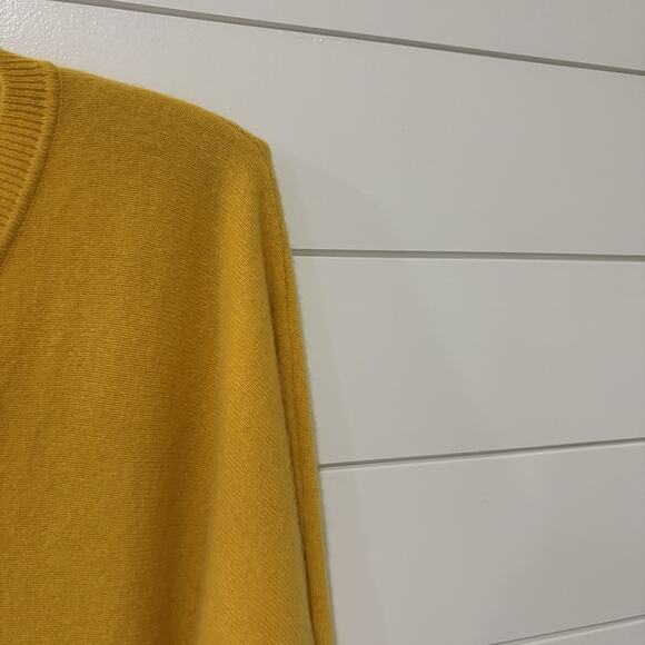 Cynthia Rowley | Cashmere Sweater Yellow V Neck Long Sleeve- Size Medium - Picture 5 of 8